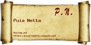 Puia Netta névjegykártya